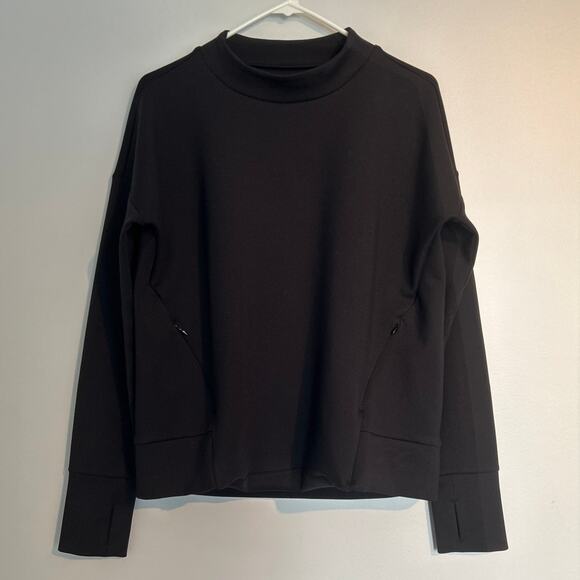 Athleta Long Sleeve Mock Neck Pullover, Black, Women's Size Small - Picture 1 of 5